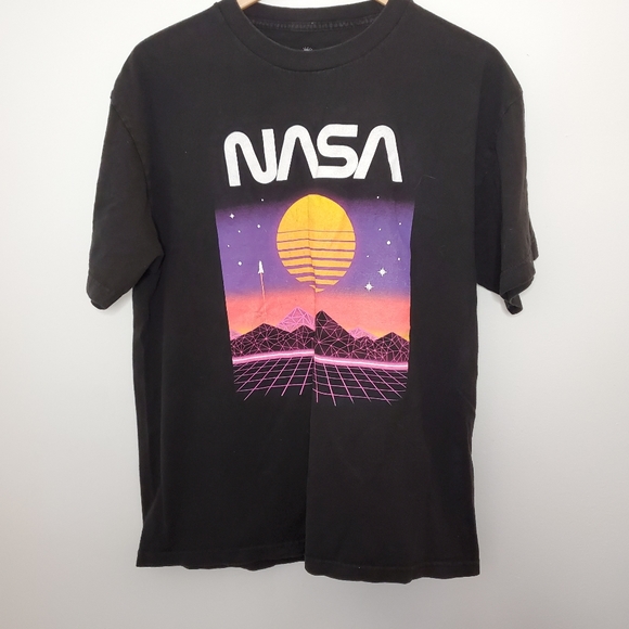 Nasa Vaporwave Black Tee | Poshmark